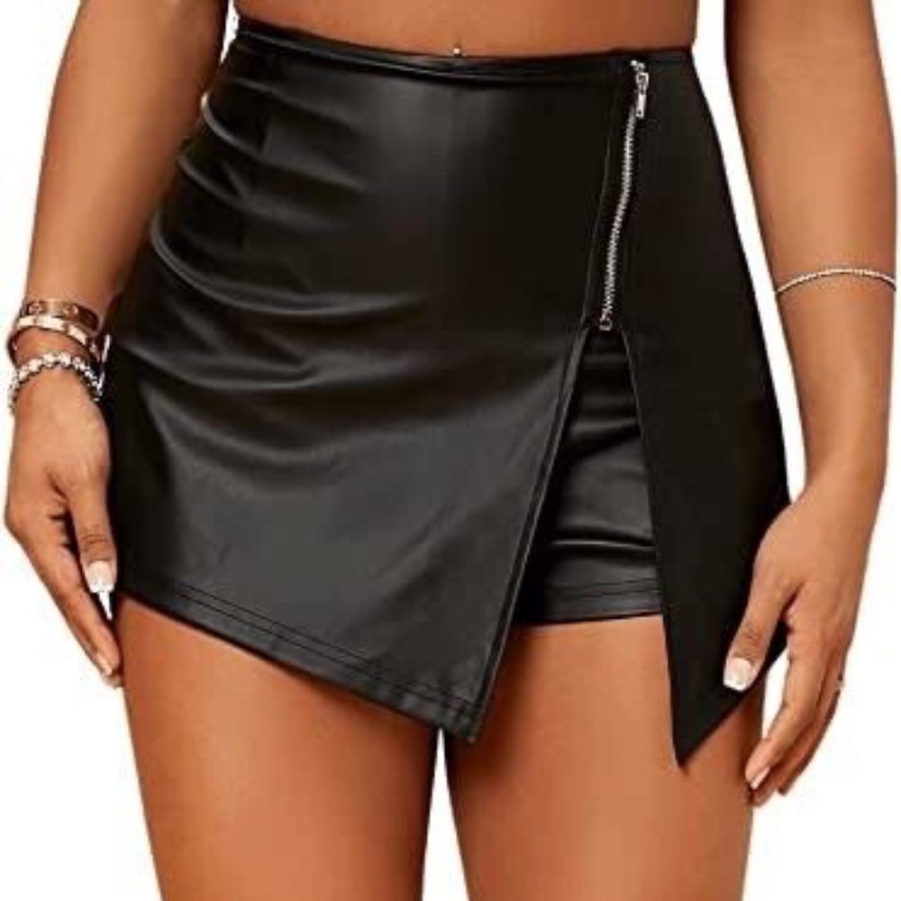High Waist Leather Skirt